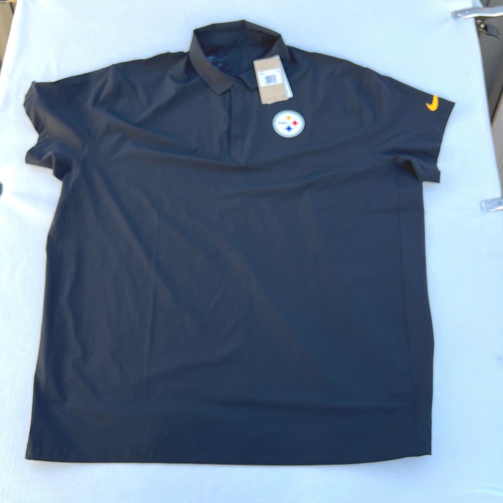 Nike NFL‎ Pittsburgh Steelers Coaches Polo Mens 3XL Black IF8712-010 New